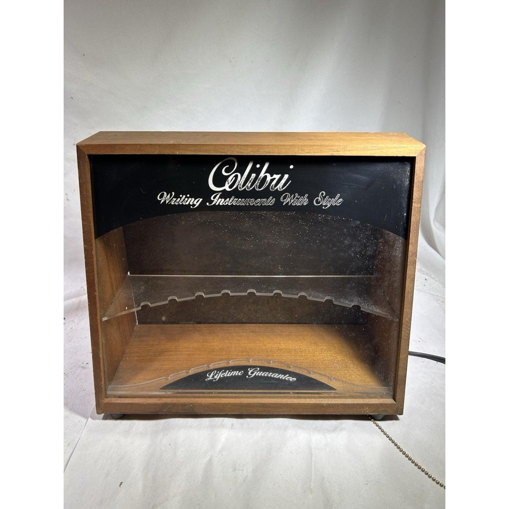 Vintage Colibri Pen Writing Insturment Light Lighted Display Case Style Store